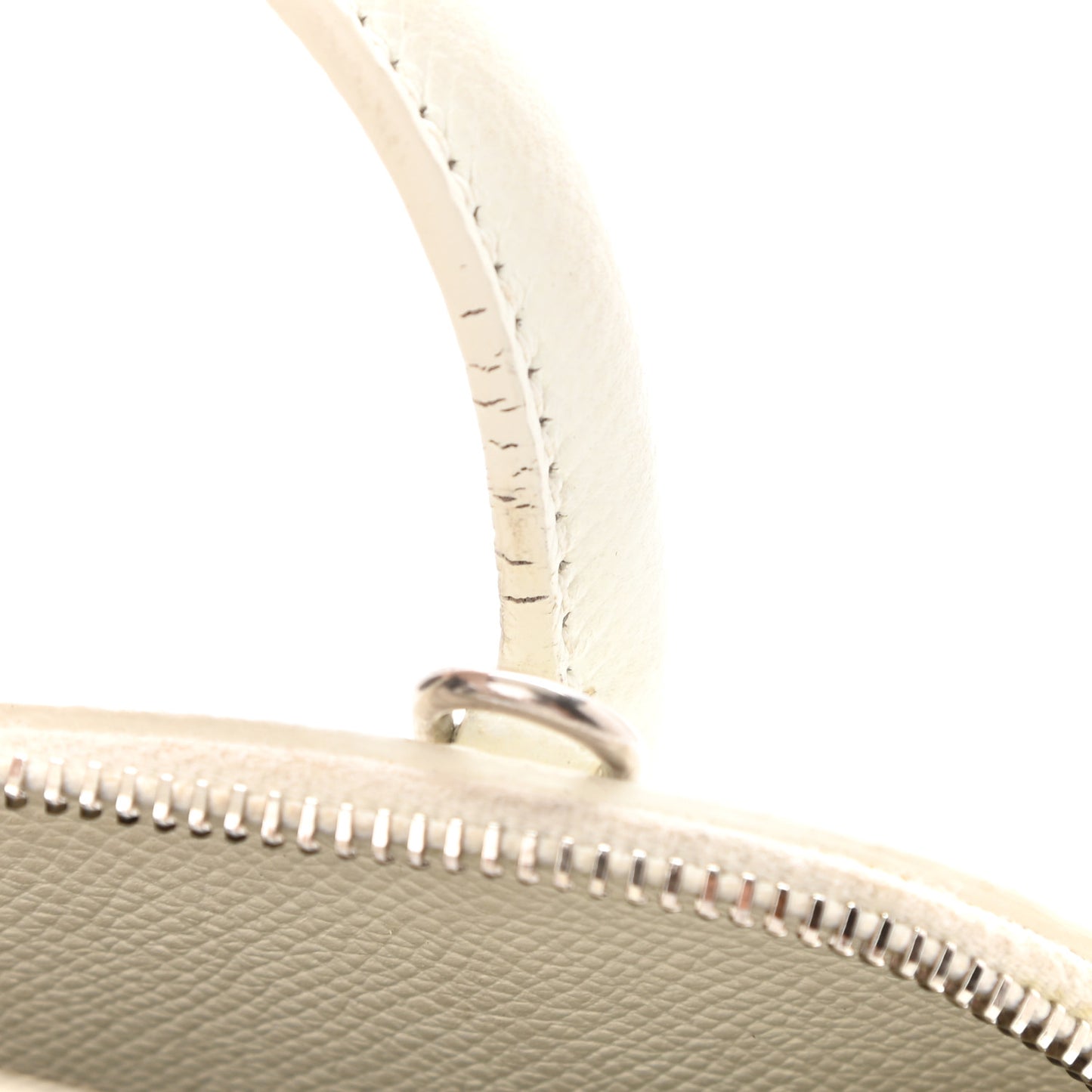 Grained Calfskin XXS Ville Top Handle Bag White Black