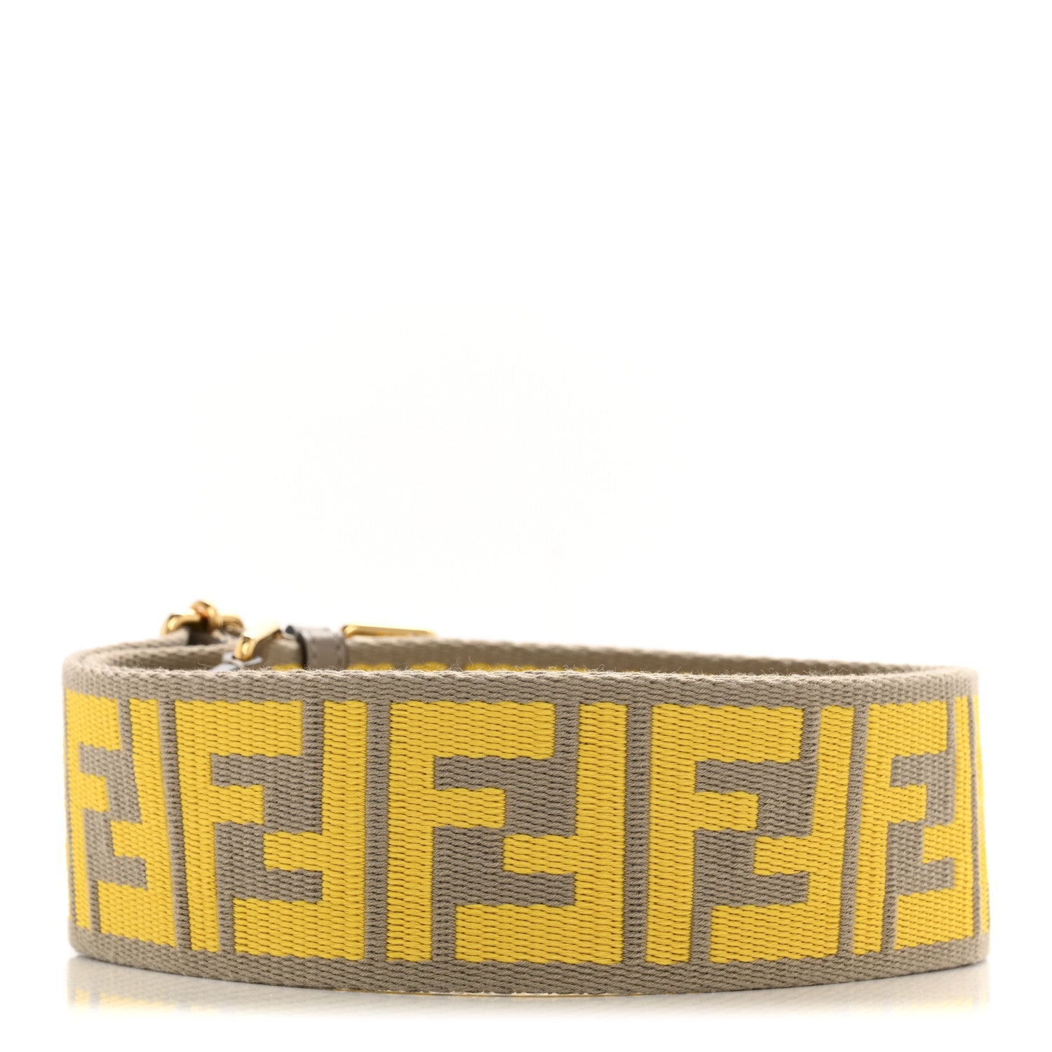 Fendi Ribbon Vitello King FF 1974 Adjustable Strap You Tortora Senape 2 of 6