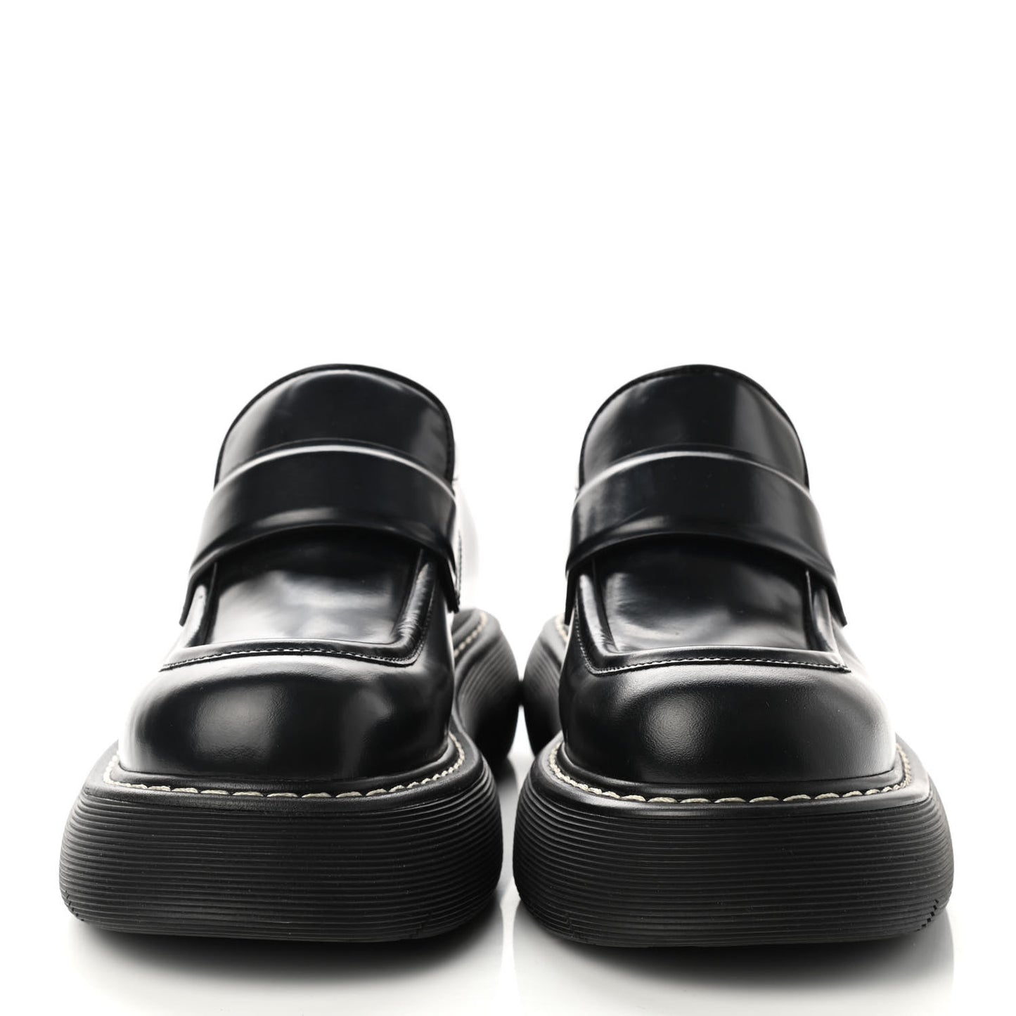 Brushed Calfskin Swell Loafers 40 Black