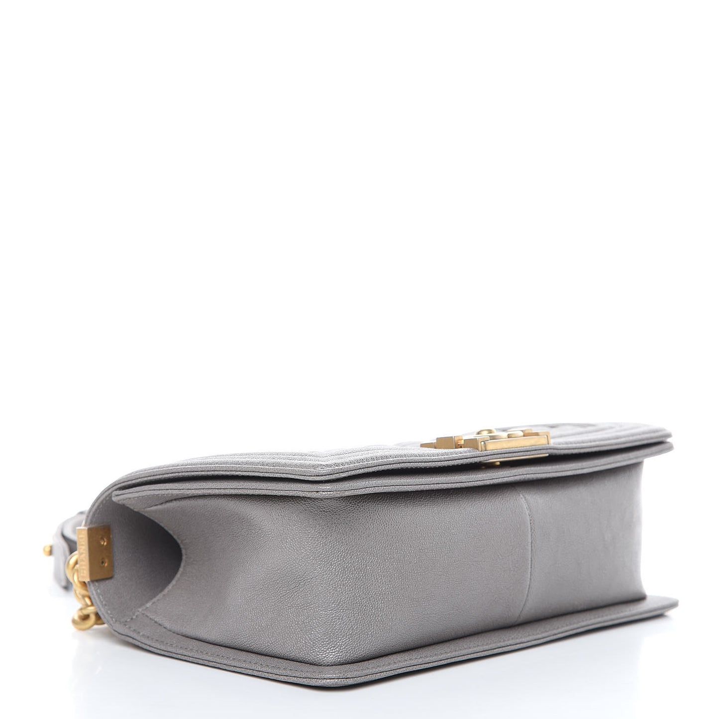 Caviar Quilted Medium Boy Flap Grey