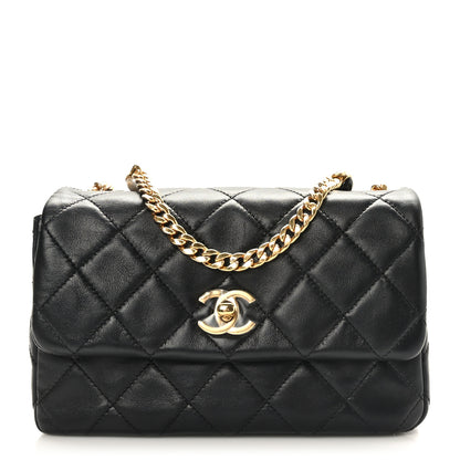 Chanel Lambskin Resin Pearl Quilted Small Flap Black 1 of 9