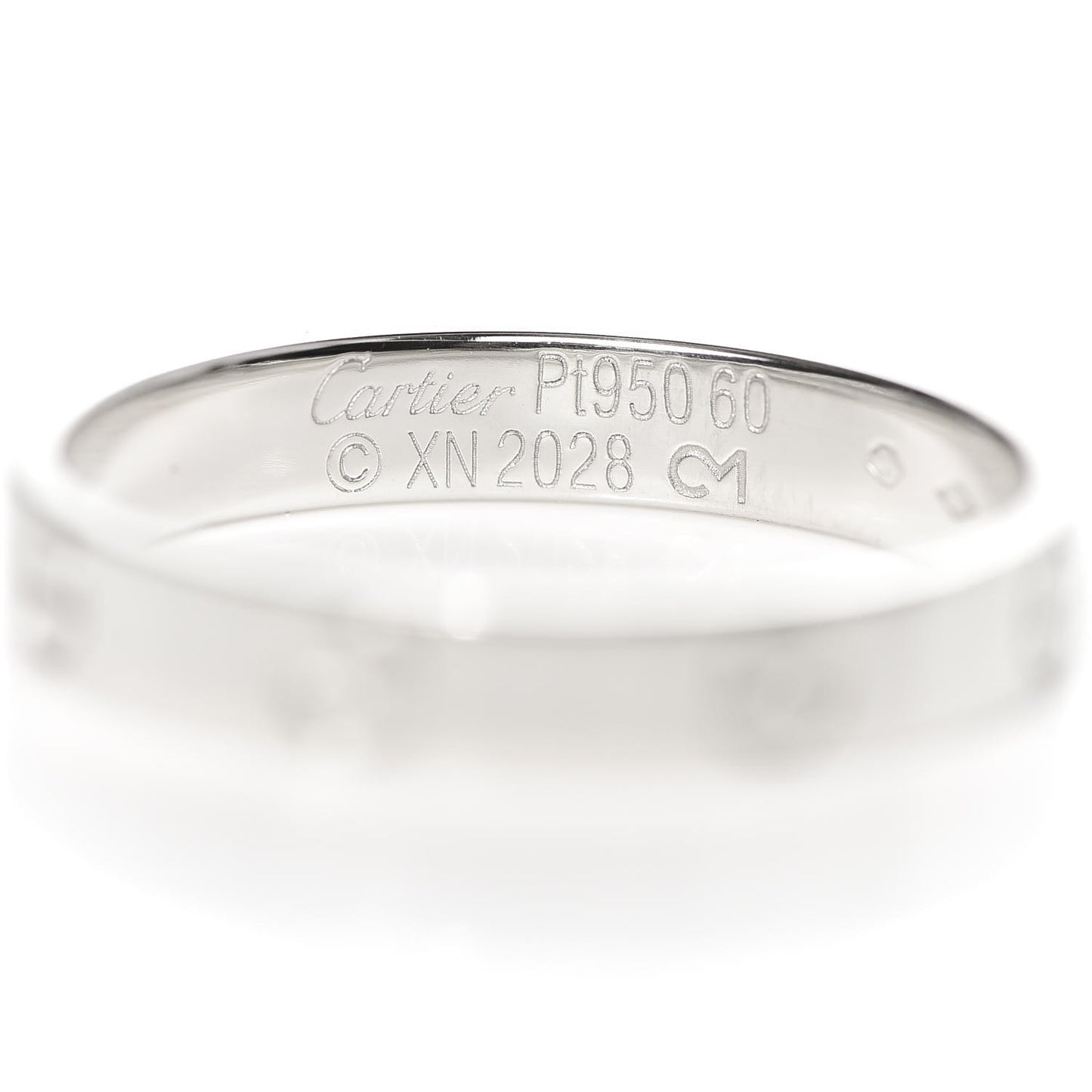 Platinum 3.5mm LOVE Wedding Band Ring 60 9