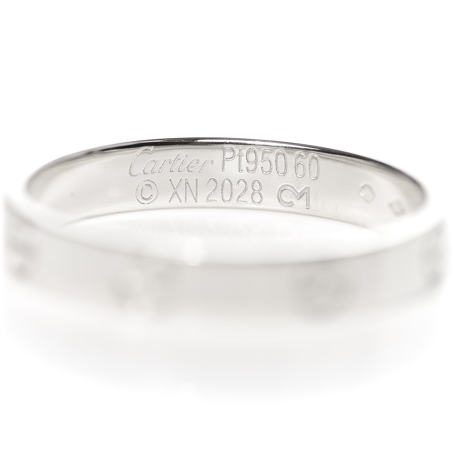 Cartier Platinum 3.5mm LOVE Wedding Band Ring 60 9 4 of 4