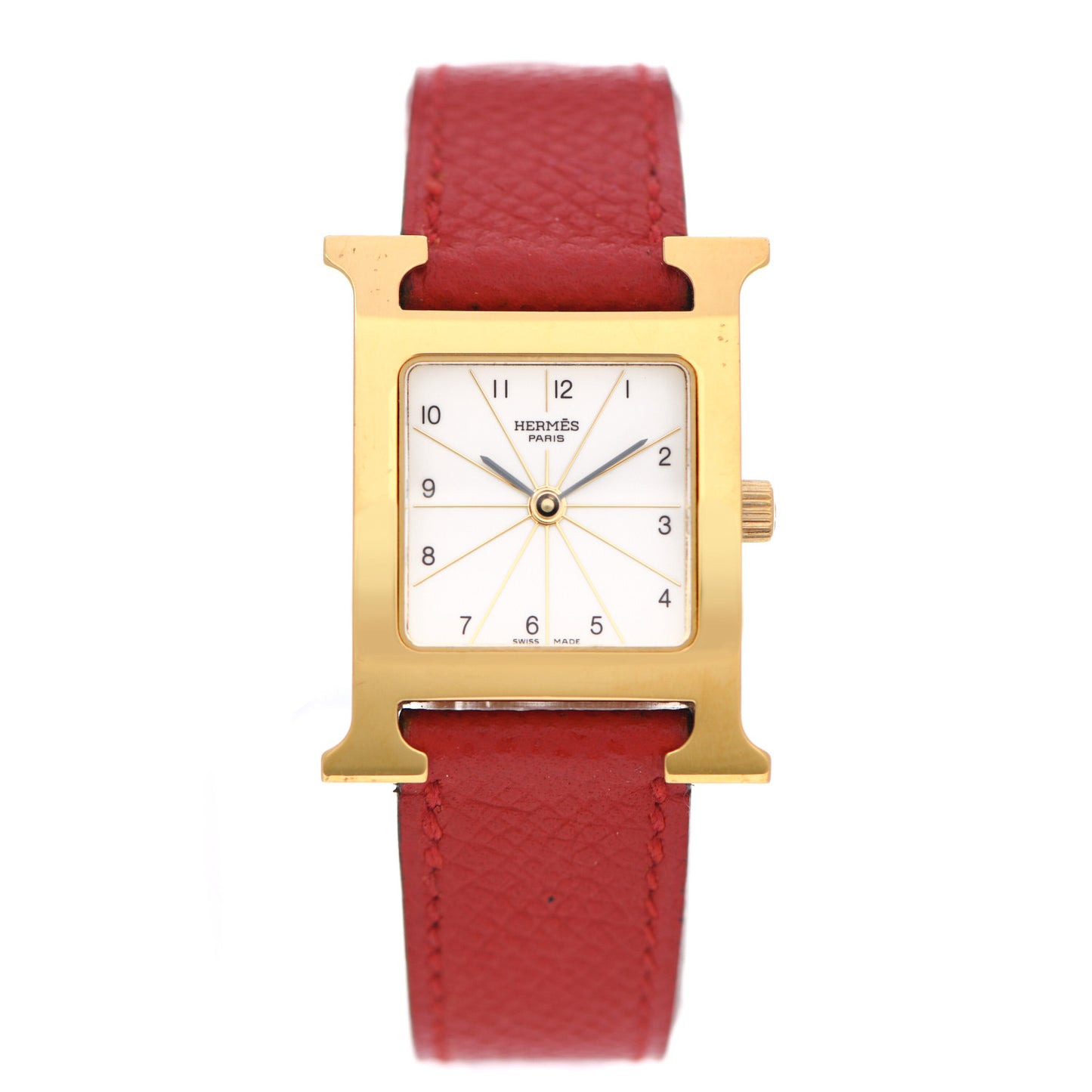 Stainless Steel Epsom 21mm Heure H Hour Quartz Watch Rouge