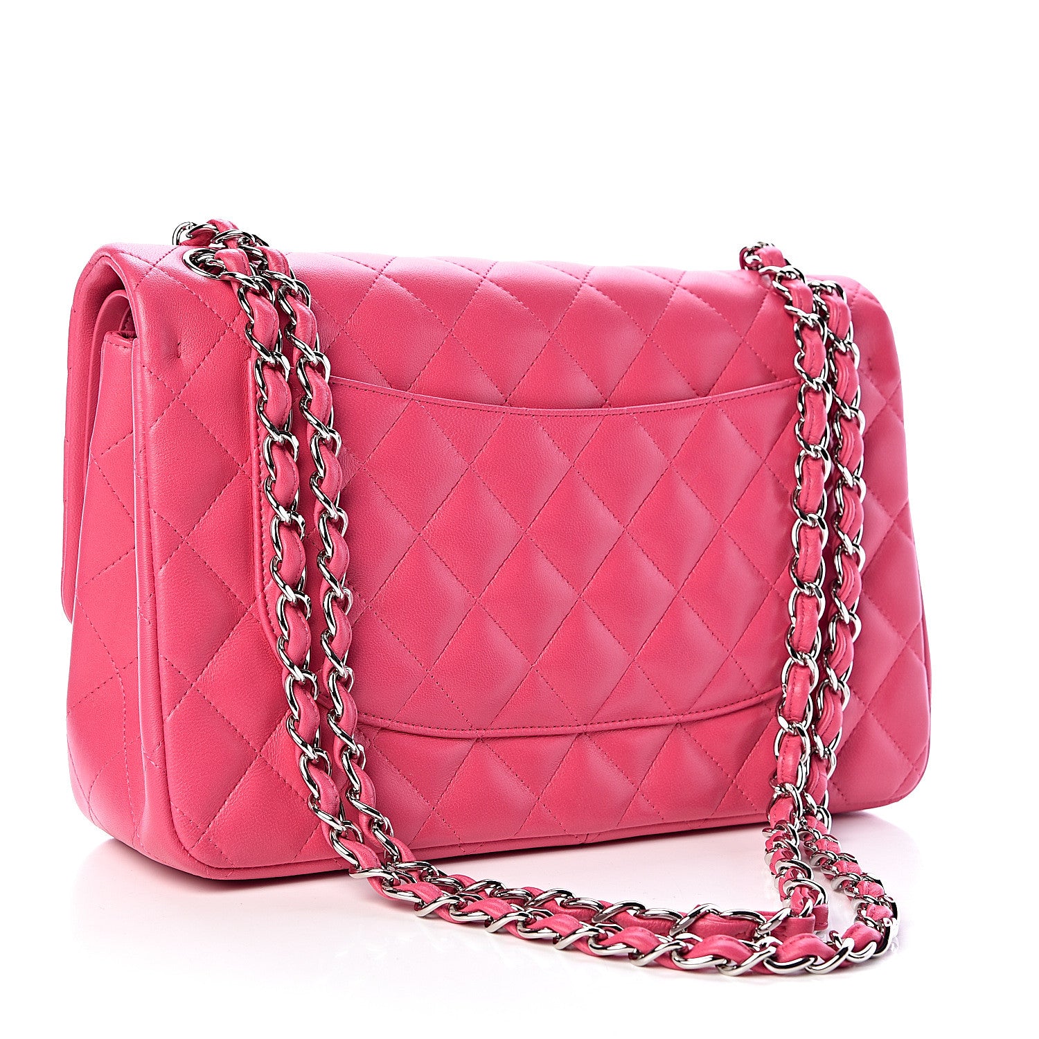 Chanel Lambskin Quilted Jumbo Double Flap Dark Pink 3 of 11