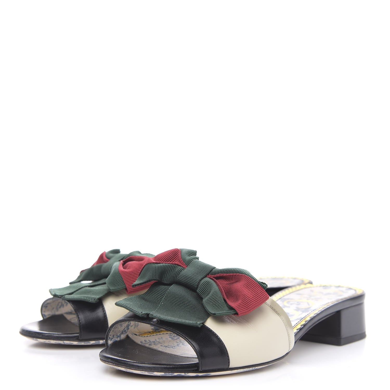 Gucci Malaga Kid Sackville Web Bow Slide Sandals 36 White 3 of 10
