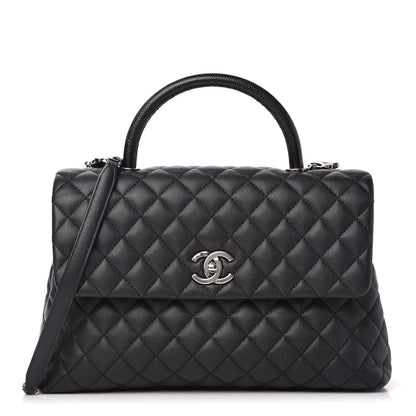 Chanel Caviar Lizard Quilted Medium Coco Handle Flap Black 1 of 10