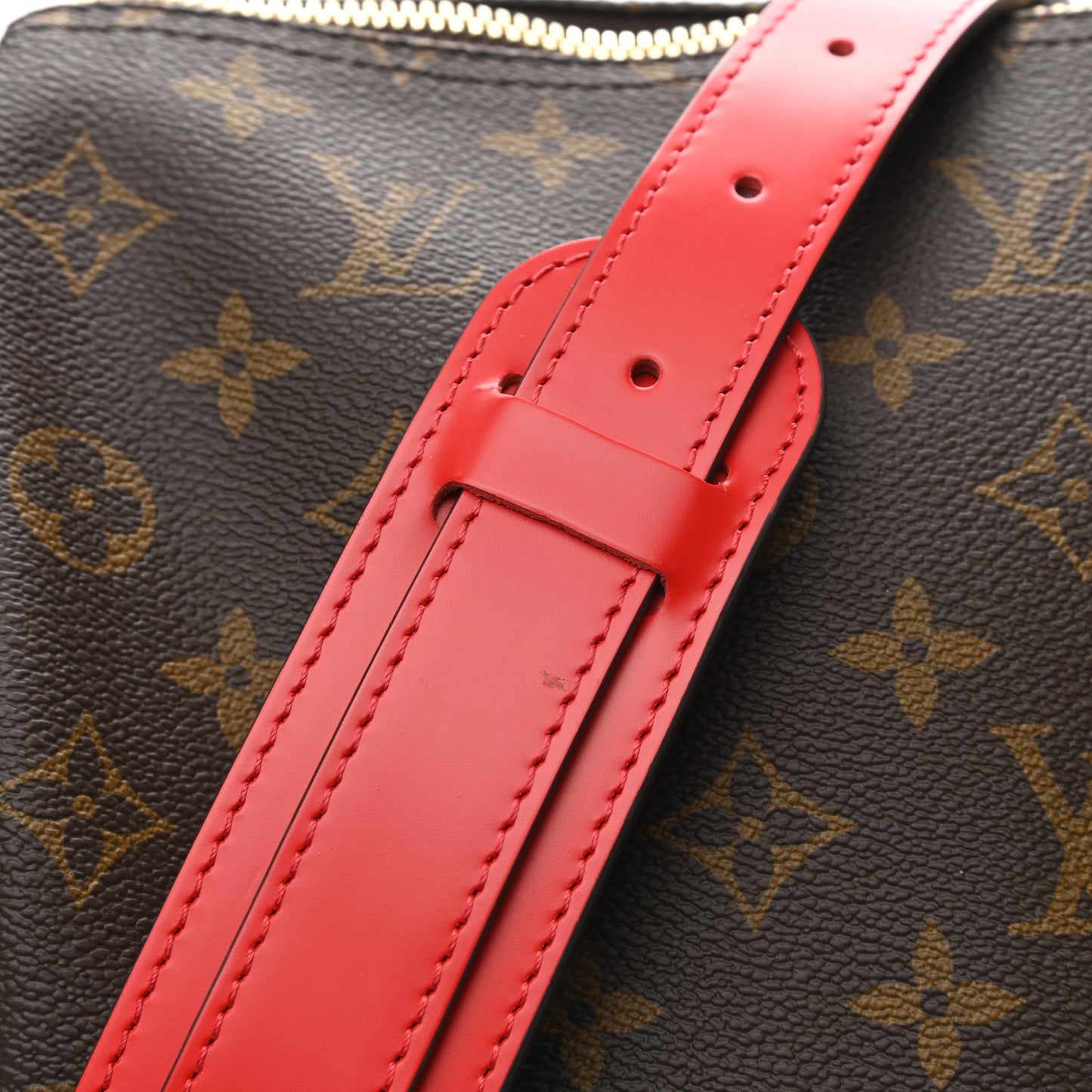 Calfskin Monogram Keepall Bandouliere 50 Coquelicot