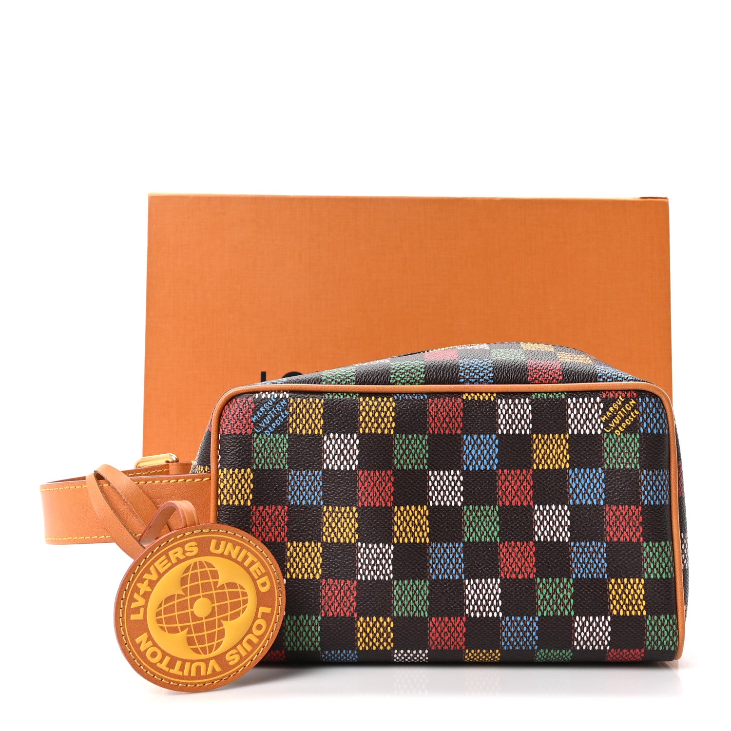 Louis Vuitton LV Vers Damier Ebene Locker Dopp Kit Toilet Pouch