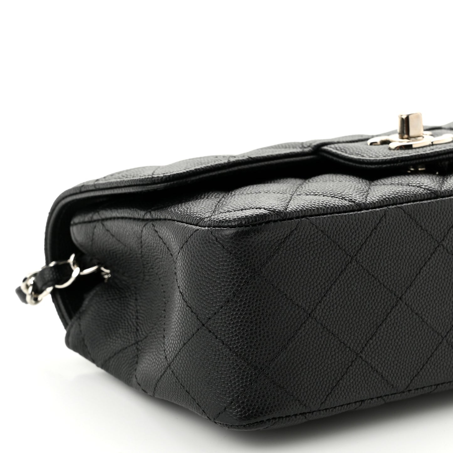 Caviar Quilted Mini Rectangular Flap Black