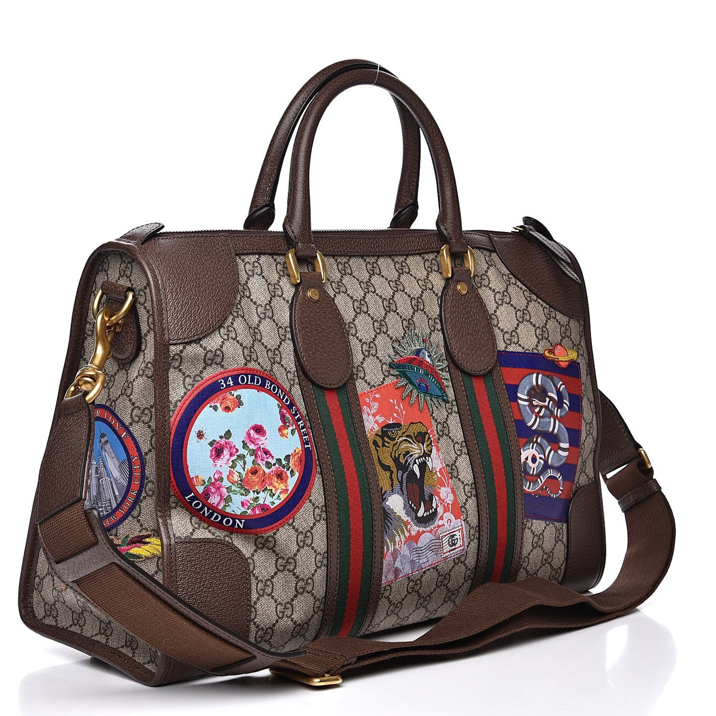 Soft GG Supreme Monogram Courrier Medium Duffle Bag Beige New Acero Multicolor