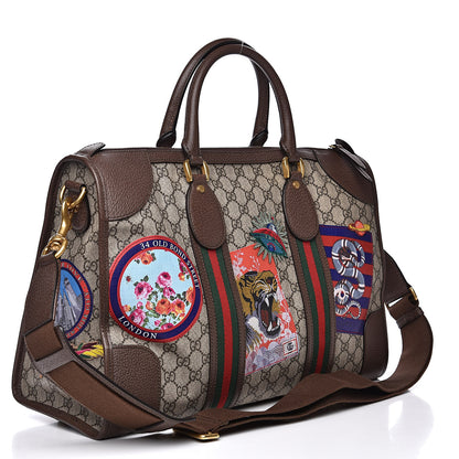 Gucci Soft GG Supreme Monogram Courrier Medium Duffle Bag Beige New Acero Multicolor 3 of 14