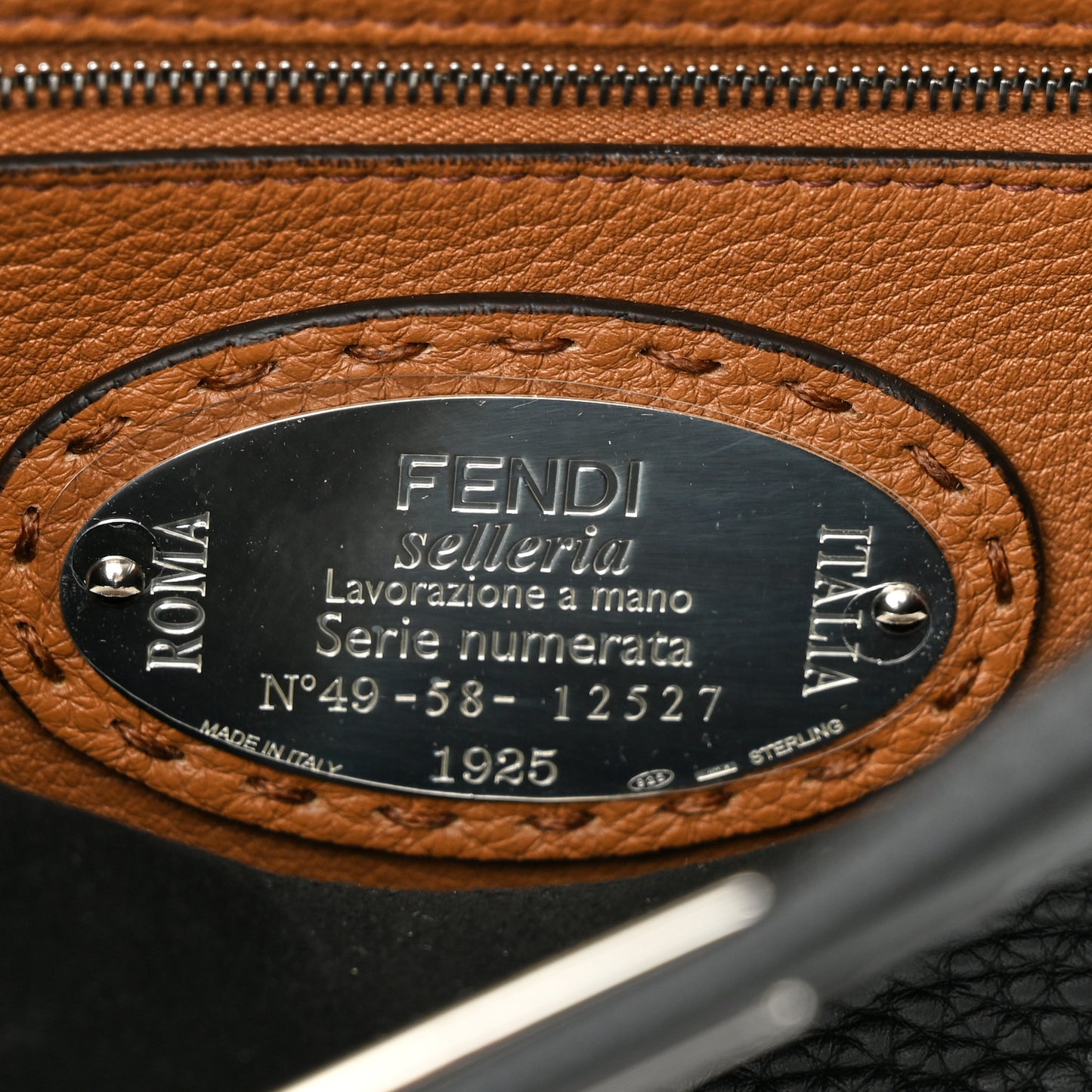 Cuoio Romano Selleria Bi-Color Mini Peekaboo Iconic Satchel Black Mou