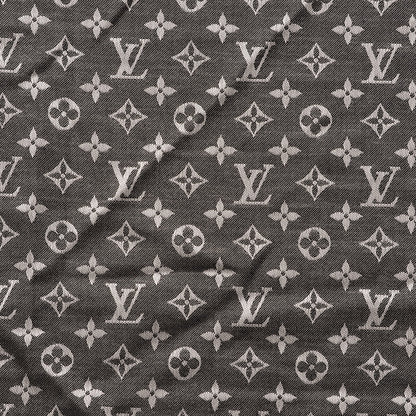 Louis Vuitton Wool Silk Monogram Denim Shawl Black 3 of 5