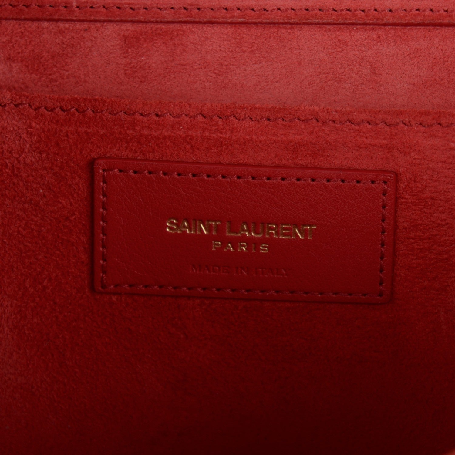 Saint Laurent Calfskin Classic Y Ligne Clutch Red 6 of 7