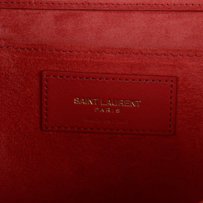 Saint Laurent Calfskin Classic Y Ligne Clutch Red 6 of 7