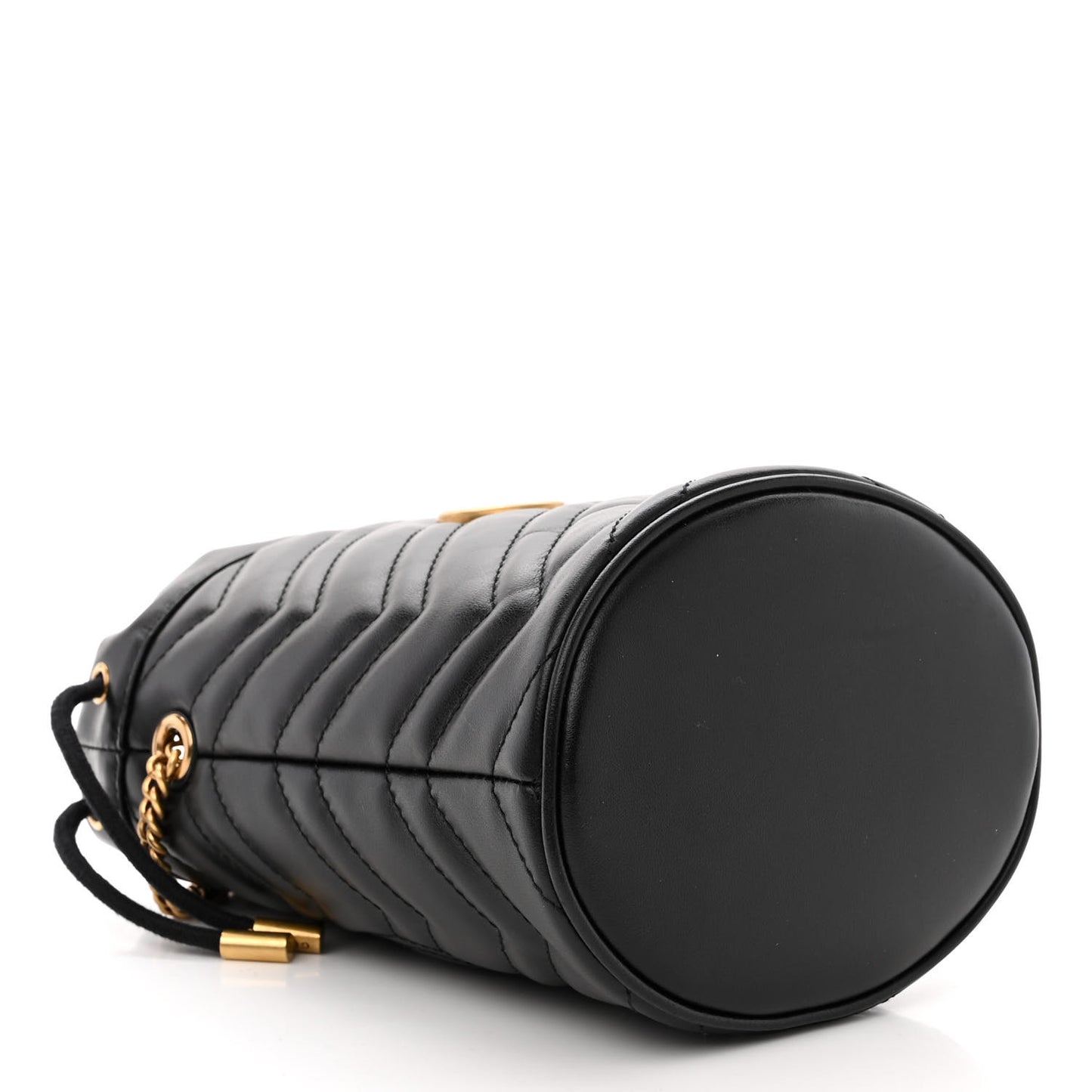 Calfskin Matelasse Mini GG Marmont 2.0 Bucket Bag Black