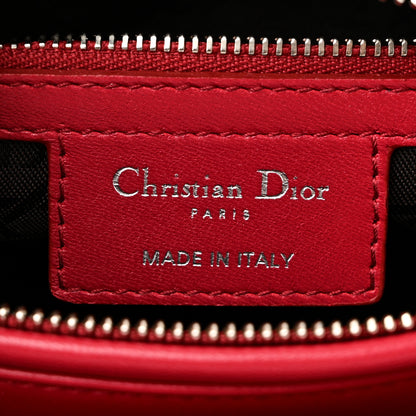 Christian Dior Lambskin Cannage Medium Lady Dior Red 6 of 10