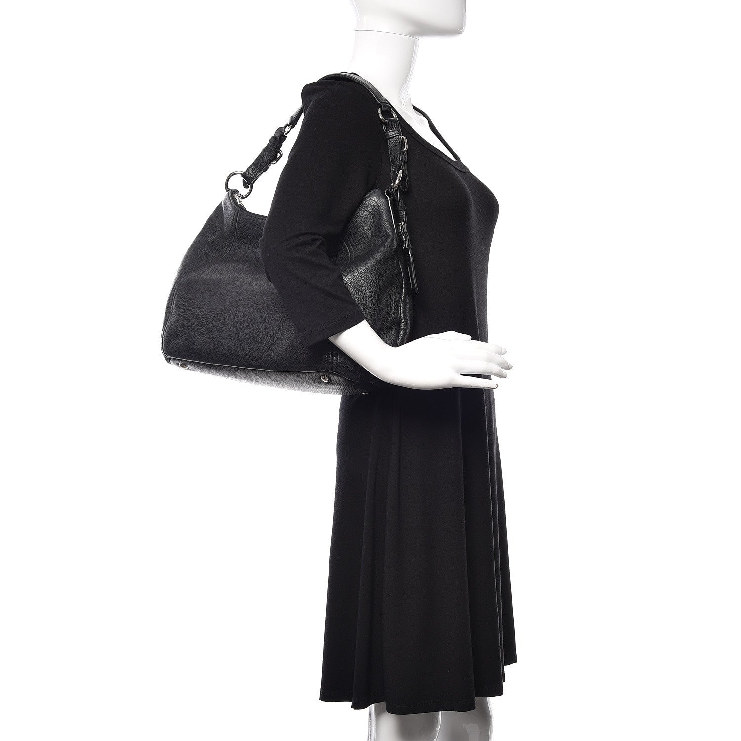 Prada Vitello Phenix Hobo Black 2 of 11