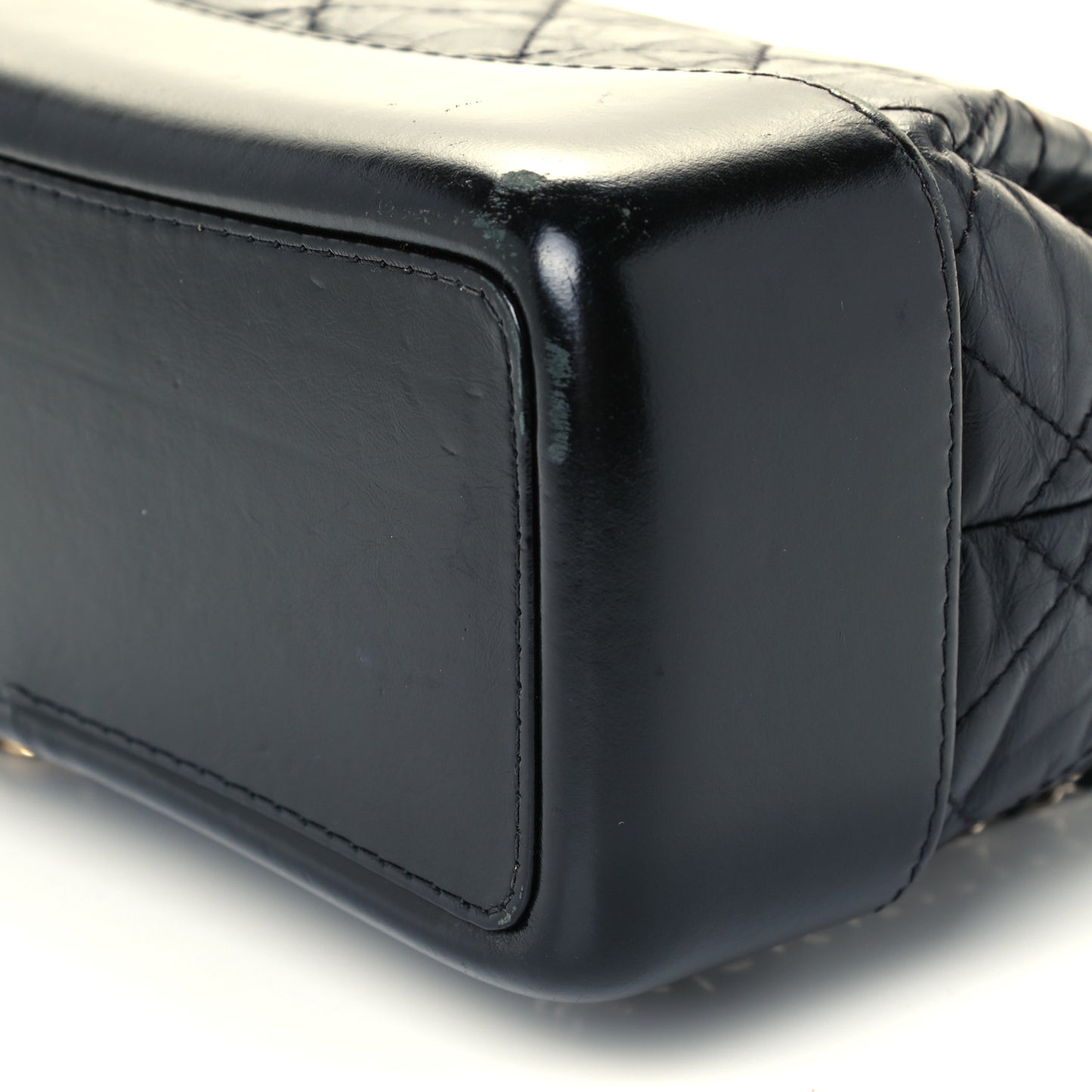 Aged Calfskin Quilted Small Gabrielle Backpack Black