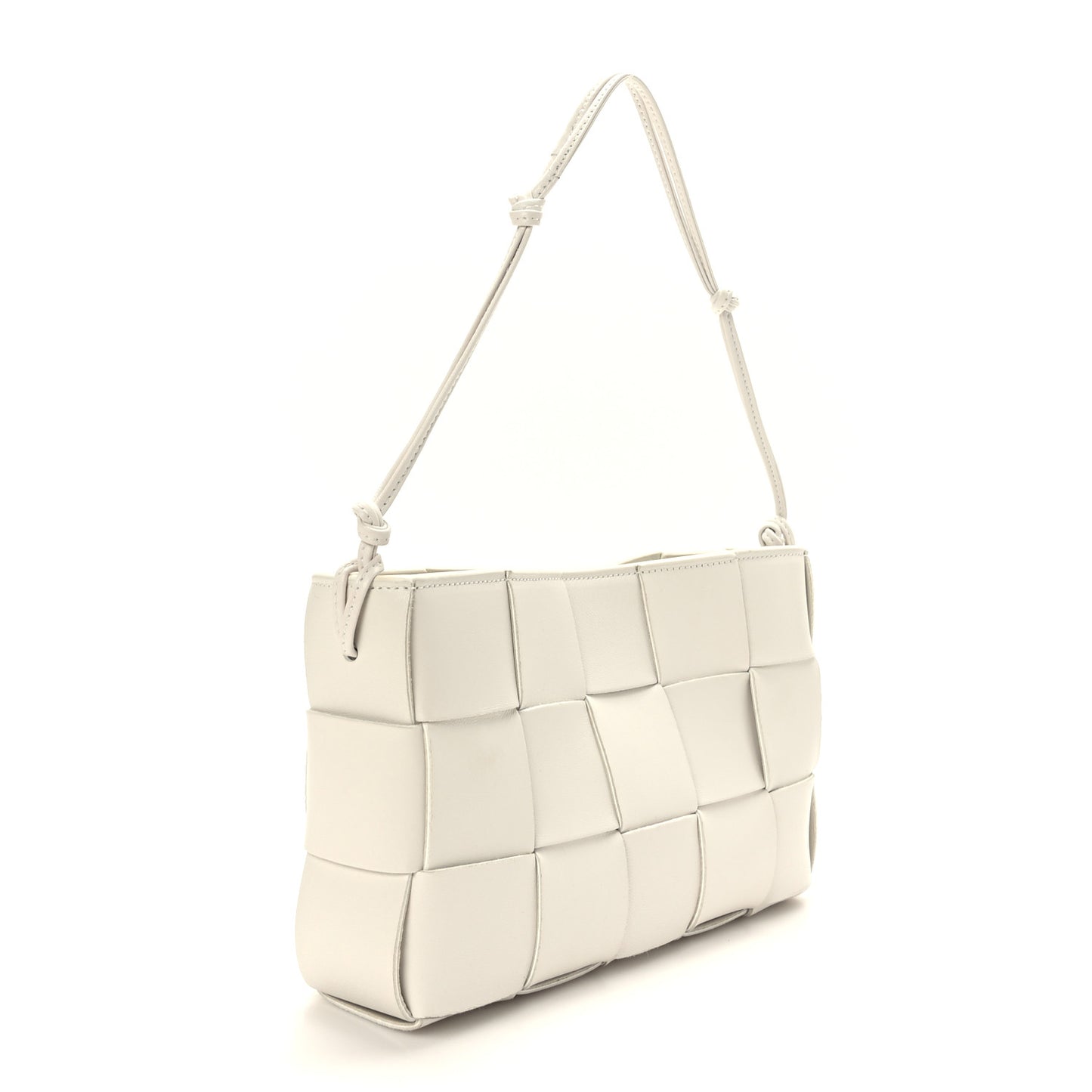Calfskin Maxi Intrecciato Cassette Pouch On Strap Chalk