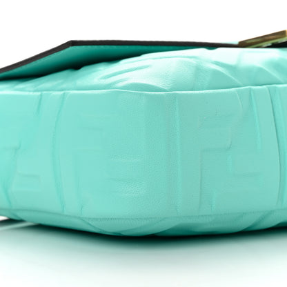 Fendi Nappa FF 1974 Embossed Baguette Spring Turquoise 8 of 11