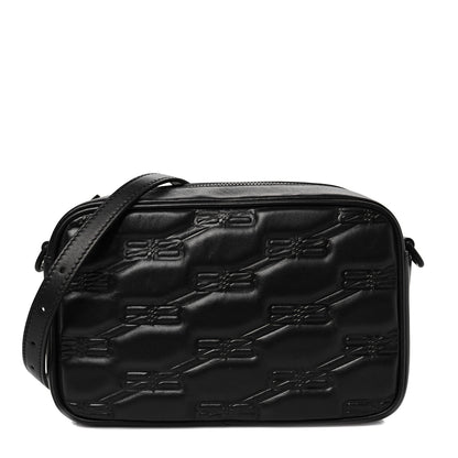 Balenciaga Nappa BB Monogram Embossed Everyday Camera Bag Black 1 of 8