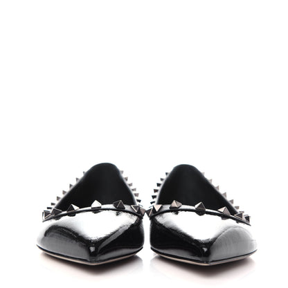 Valentino Garavani Patent Rockstud Ballerina Flats 41 Black 2 of 10