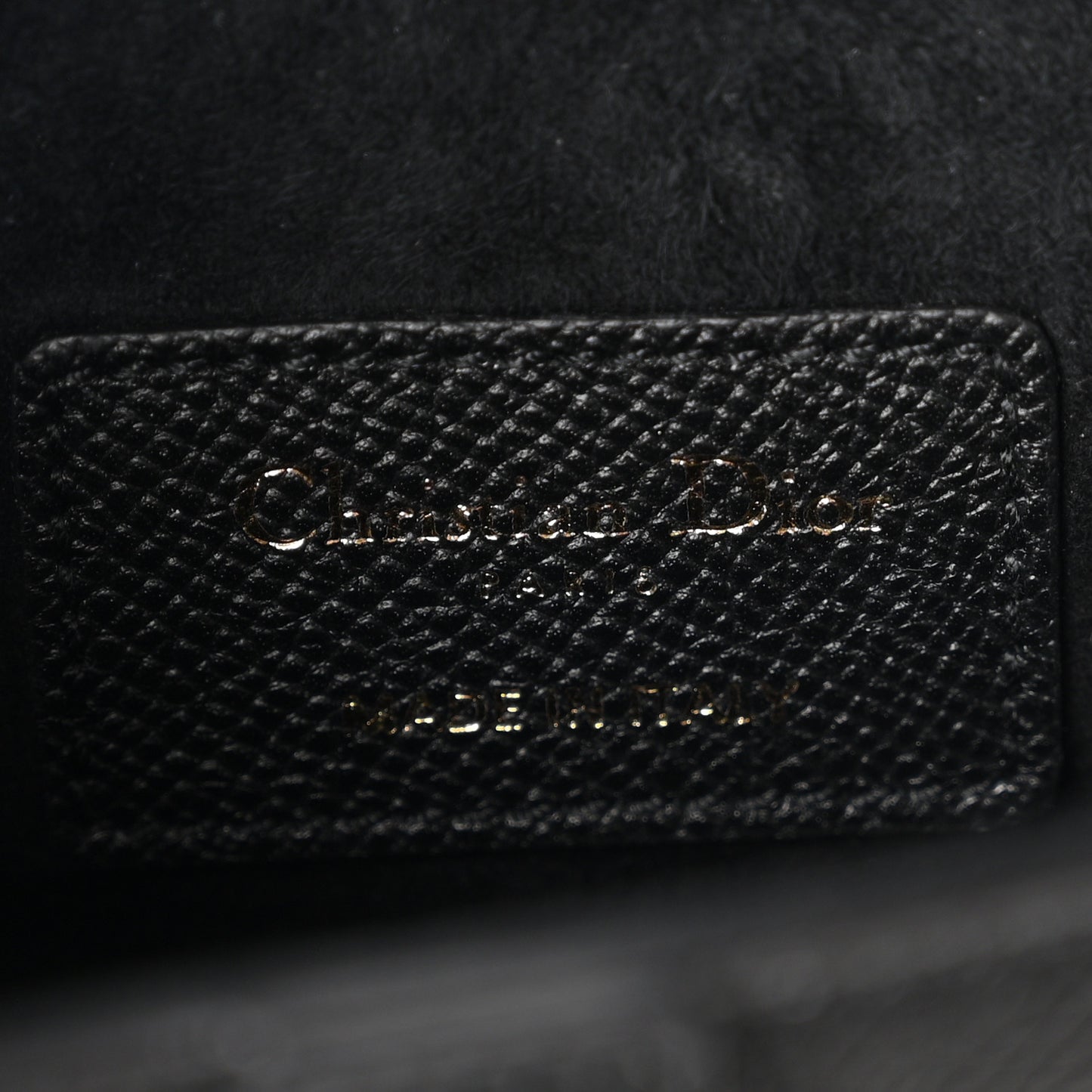 Grained Calfskin Mini Saddle Bag Black