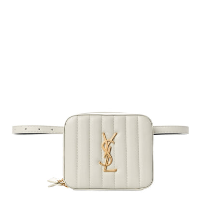 Saint Laurent Lambskin Matelasse Vicky Monogram Belt Bag Crema Soft 1 of 11