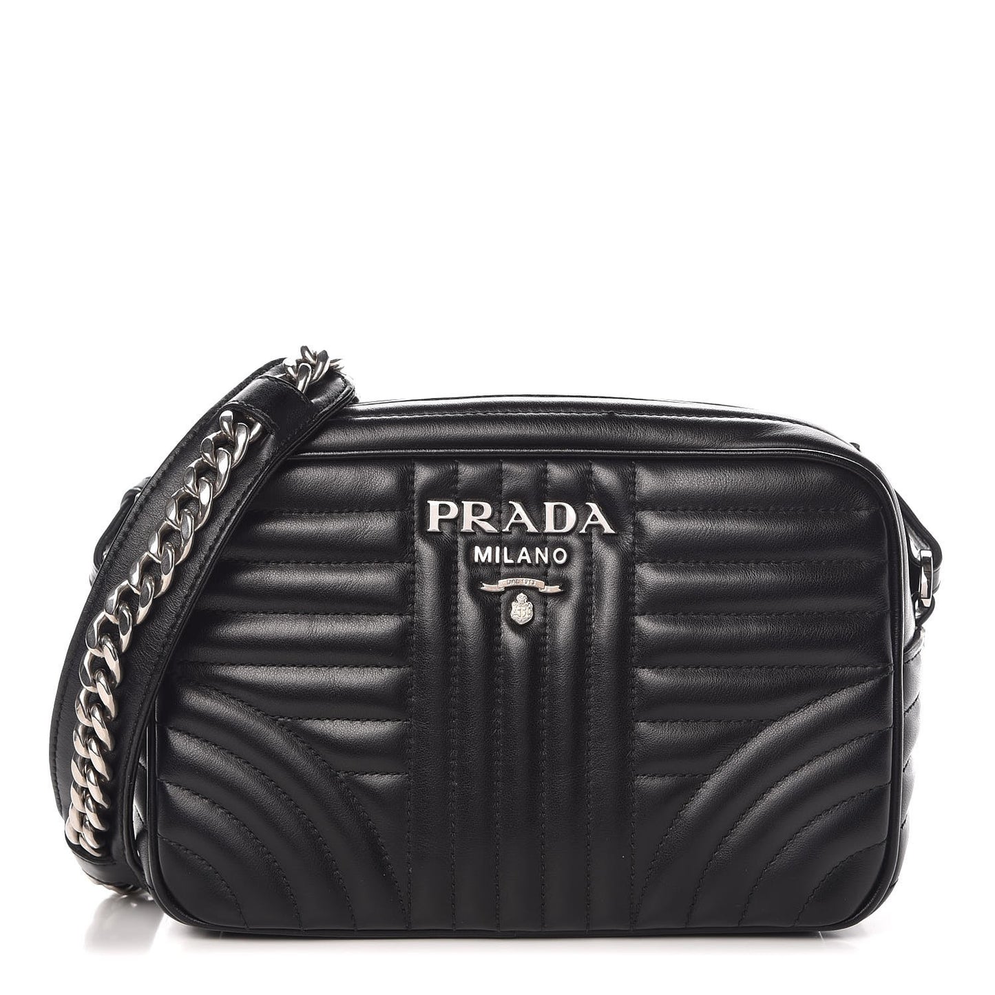 Soft Calfskin Diagramme Crossbody Bag Black