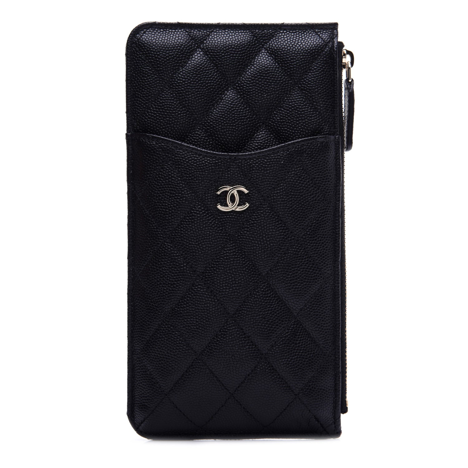Chanel Caviar Quilted Classic Flat Wallet Pouch Black 1 of 11