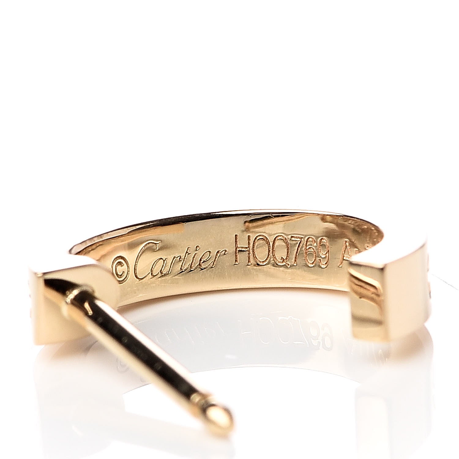 Cartier 18K Yellow Gold Small LOVE Hoop Earrings 4 of 7
