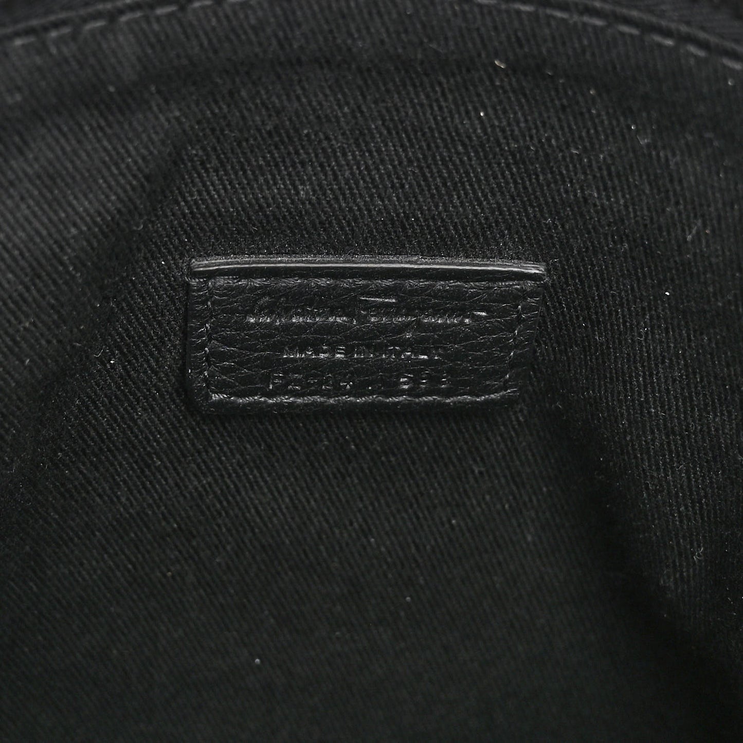 Grained Calfskin Logo Shoulder Bag Black
