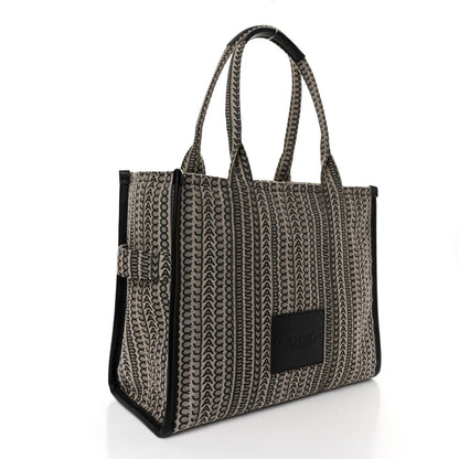 Marc Jacobs Cotton Jacquard Monogram Large The Traveler Tote Bag Beige Multicolor 3 of 9
