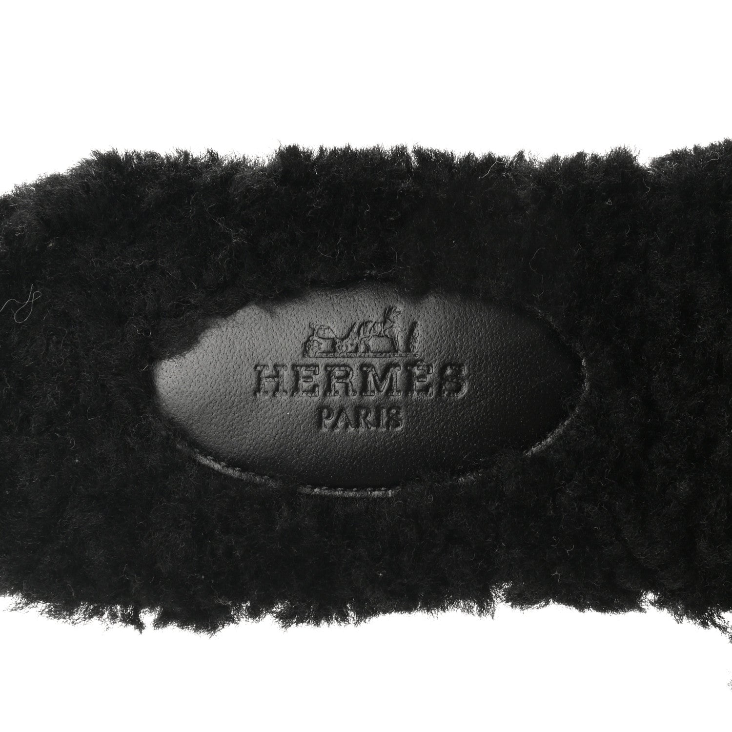 Hermes Woolskin Oran Sandals 36 Black 7 of 8