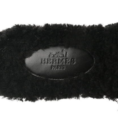 Hermes Woolskin Oran Sandals 36 Black 7 of 8