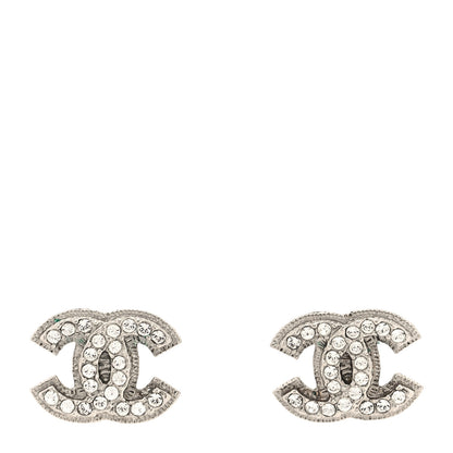 Chanel Crystal Mini Timeless CC Earrings Silver 1 of 4