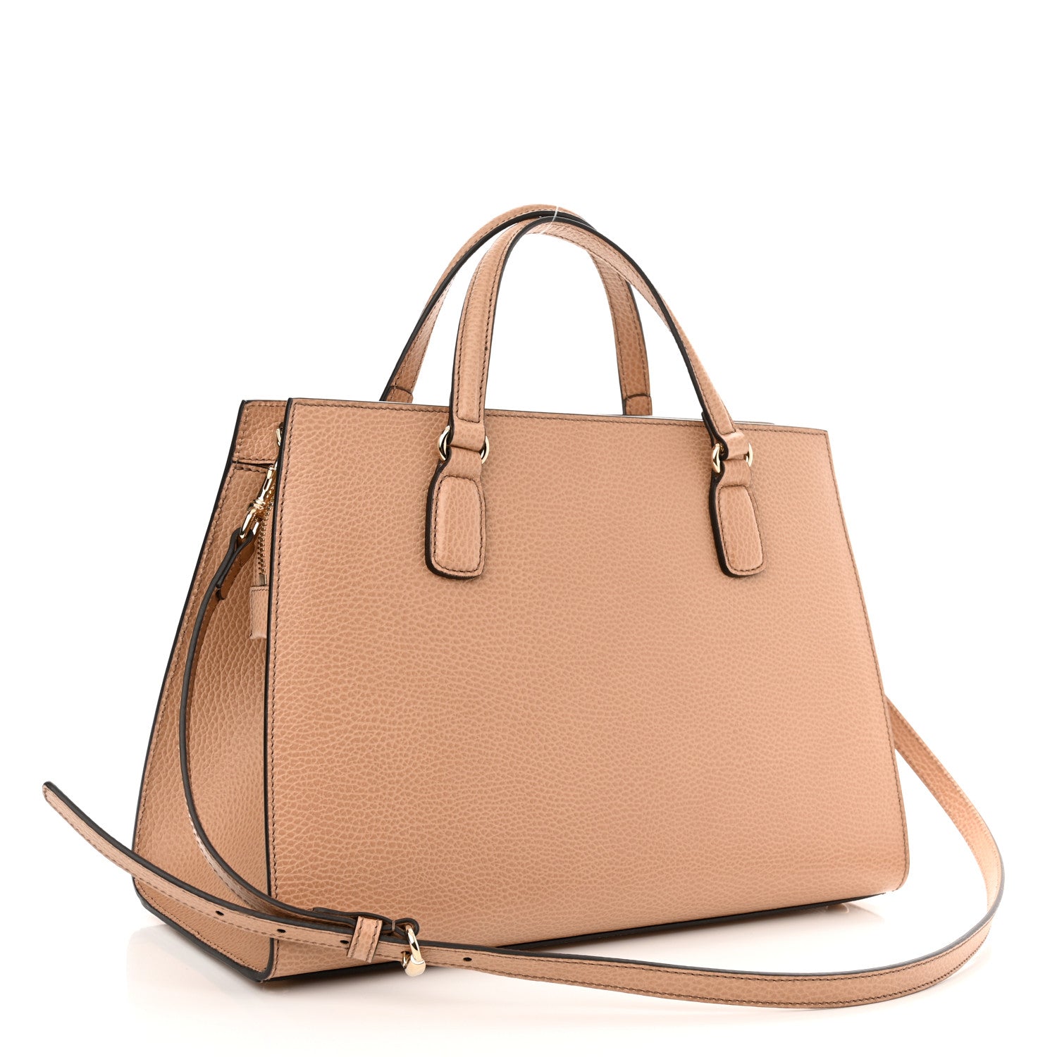 Gucci Dollar Calfskin Large Soho Top Handle Satchel Camelia 3 of 10