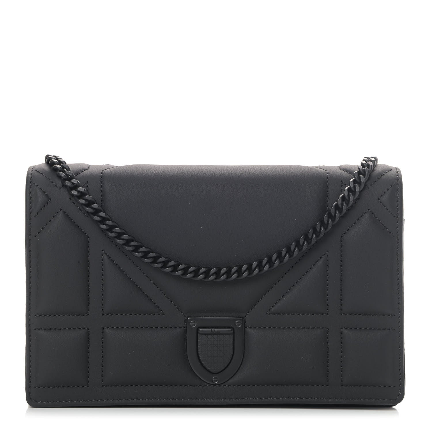 Christian Dior Ultra Matte Calfskin Diorama Wallet on Chain Pouch Black 1 of 11