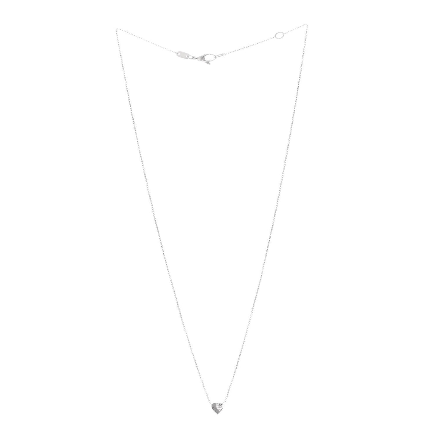 18K White Gold Diamond Heart Pendant Necklace