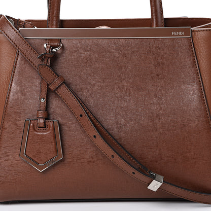 Fendi Vitello Elite Petite 2Jours Tote Walnut 7 of 9