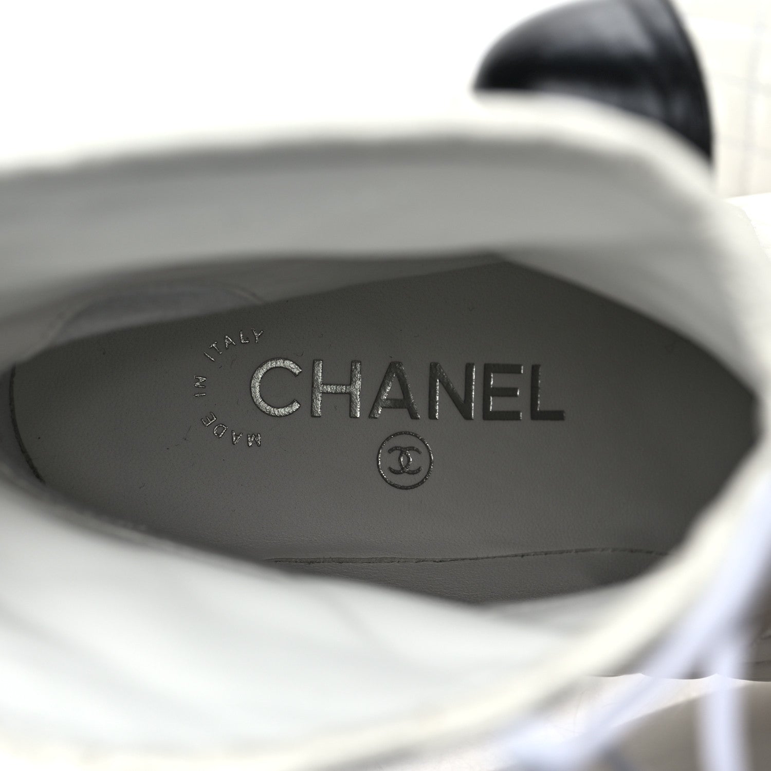 Chanel Crumpled Calfskin Quilted Cap Toe Short Boots 37.5 White Black 7 of 14