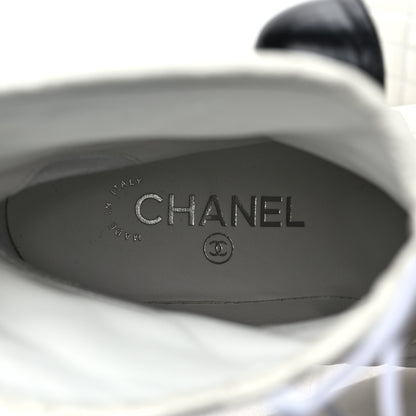 Chanel Crumpled Calfskin Quilted Cap Toe Short Boots 37.5 White Black 7 of 14