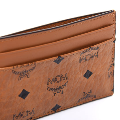 MCM Calfskin Visetos Mini Card Case Cognac 9 of 9