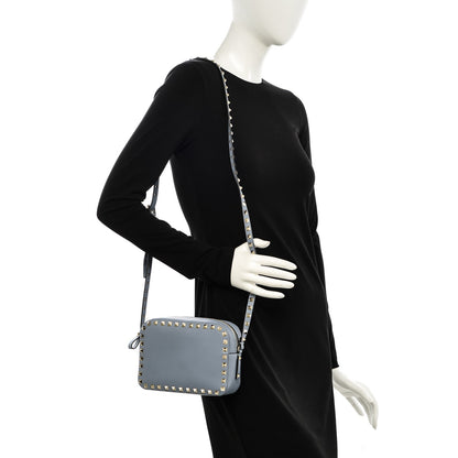 Valentino Garavani Pebbled Calfskin Rockstud Camera Crossbody Bag London Stone 2 of 6