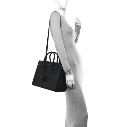 Saint Laurent Grained Calfskin Small Sac De Jour Black 2 of 11