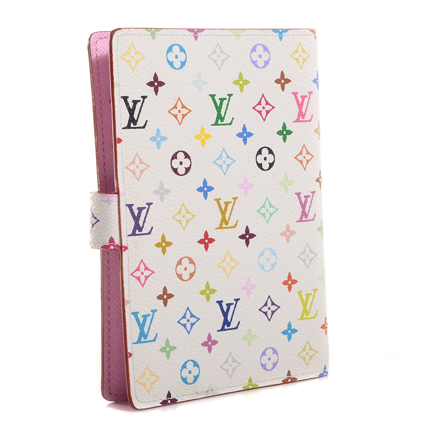 Louis Vuitton Monogram Multicolor Small Ring Agenda Cover White Litchi 3 of 8