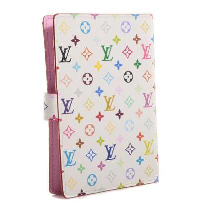 Louis Vuitton Monogram Multicolor Small Ring Agenda Cover White Litchi 3 of 8