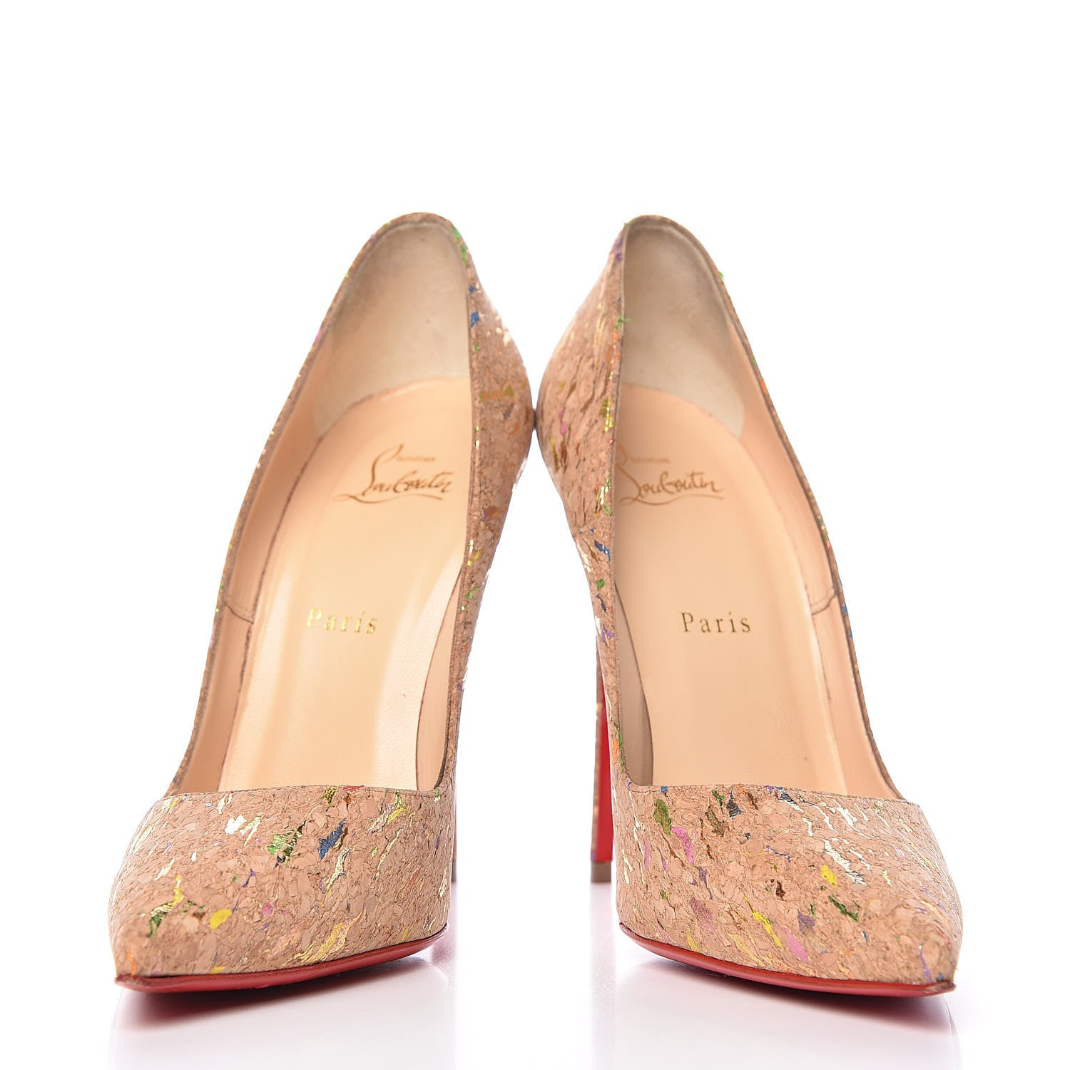 Christian Louboutin So Kate 120 Cork Liege Lame Pumps 40.5 Multicolor 5 of 10